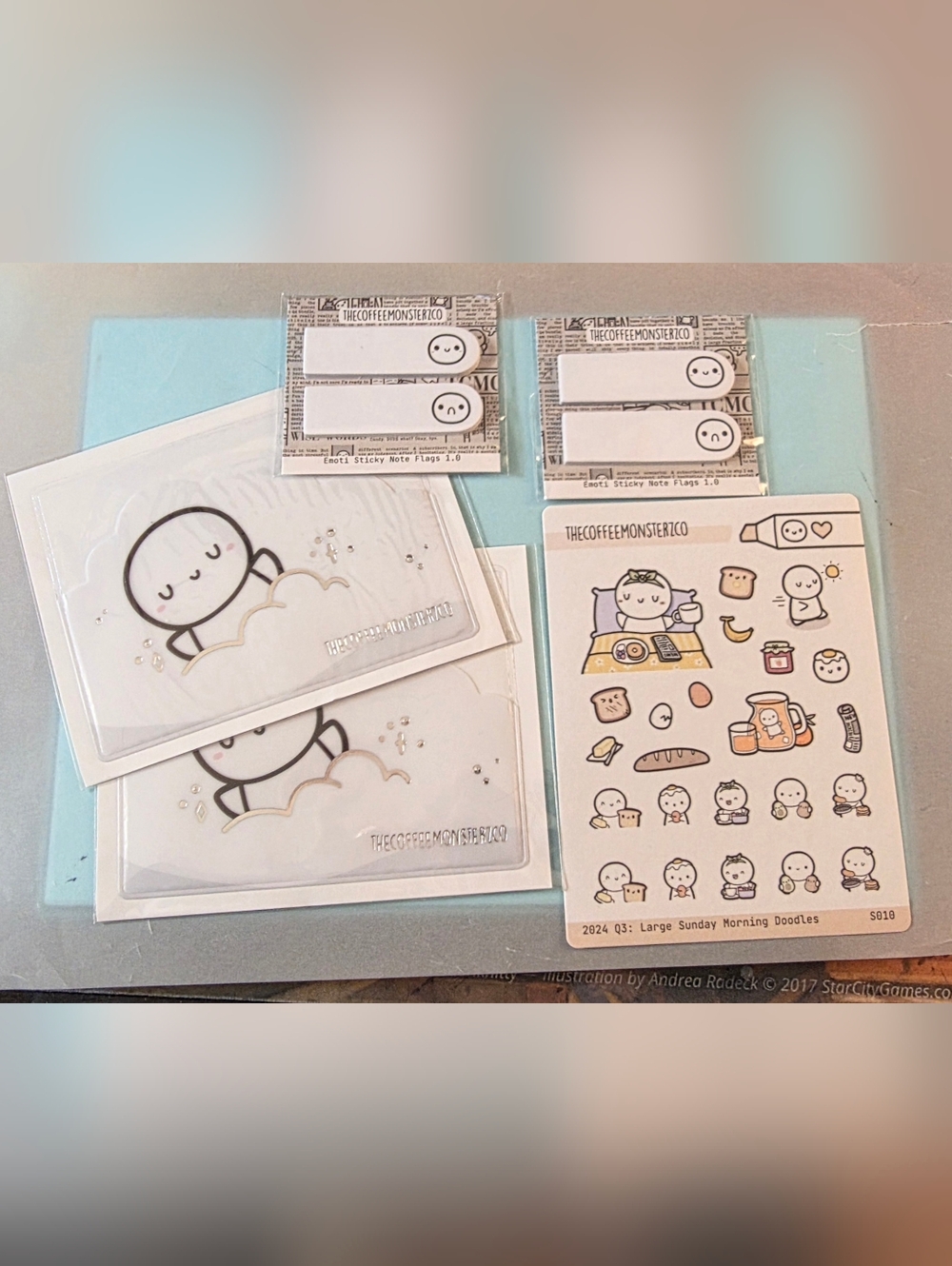 TheCoffeeMonsterCo. Sunday Morning Doodle Stickers, Post Its, Pockets